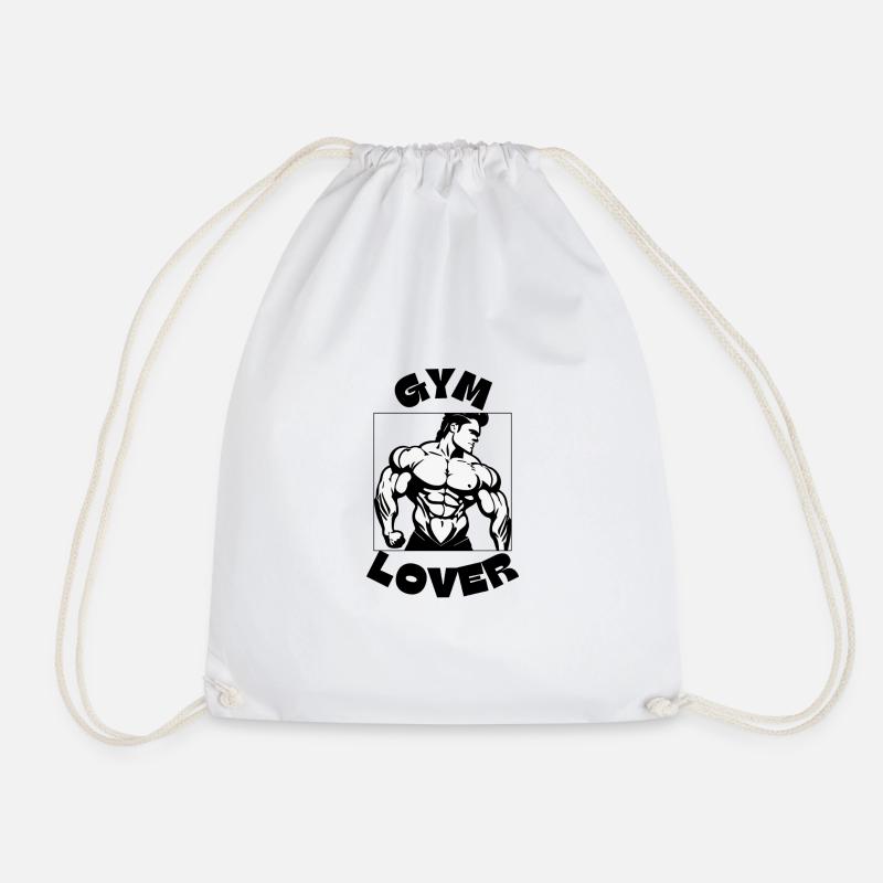 GYM LOVER - Drawstring Bag - white