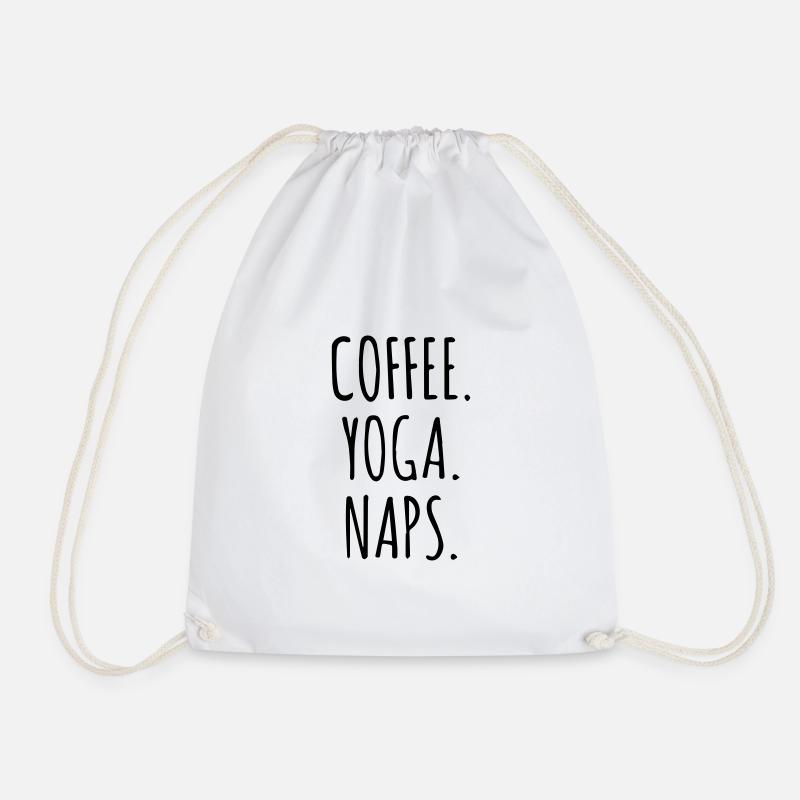 coffee yoga naps - Turnbeutel - Weiß