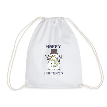 Snowman Merry Christmas Happy Holidays Gift - Turnbeutel - Weiß - Vorne