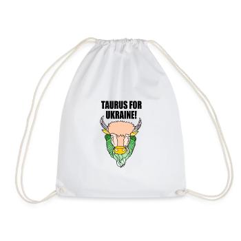 Taurus for ukraine - Drawstring Bag - white - Front