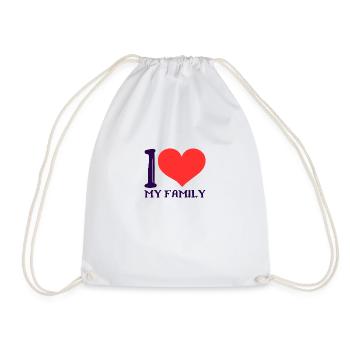 Design sincère avec j’aime ma famille - Sac de sport léger - blanc - Devant