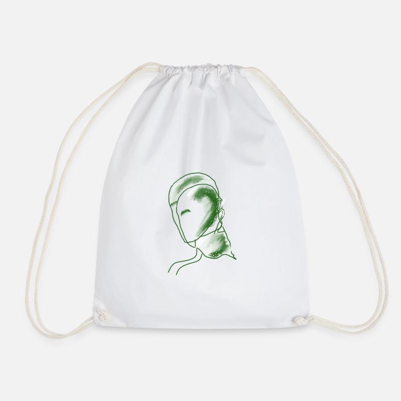 green friends without text - Drawstring Bag - white
