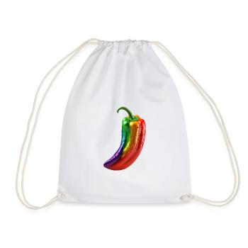 Regenbogen Paprika Tropfen - Turnbeutel - Weiß - Vorne