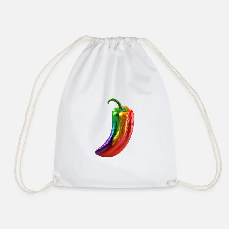 Regenbogen Paprika Tropfen - Turnbeutel - Weiß