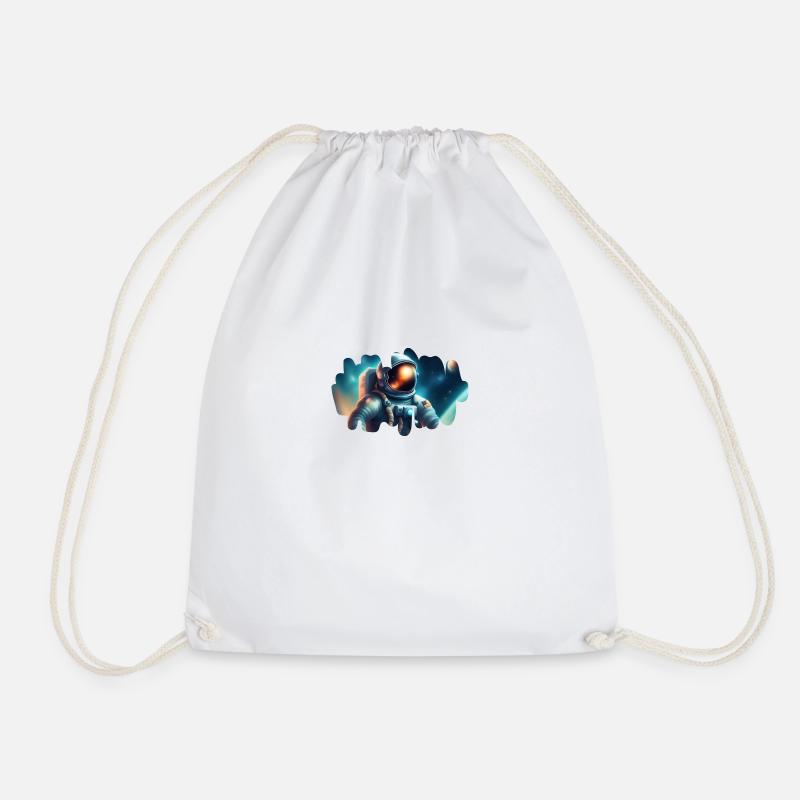 Astronaut in the cosmos - Drawstring Bag - white