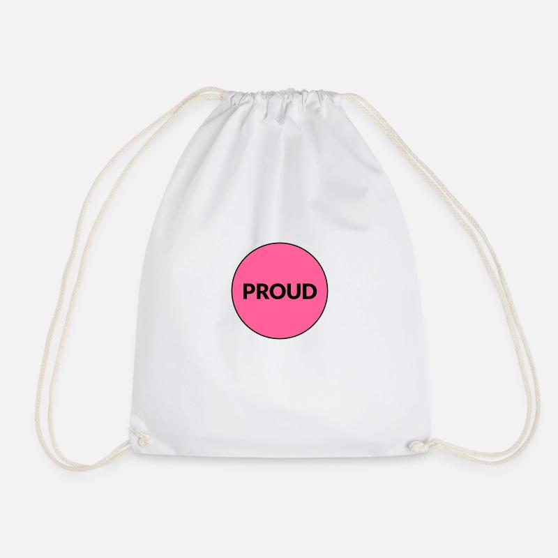 PROUD LGBT PRIDE - Drawstring Bag - white