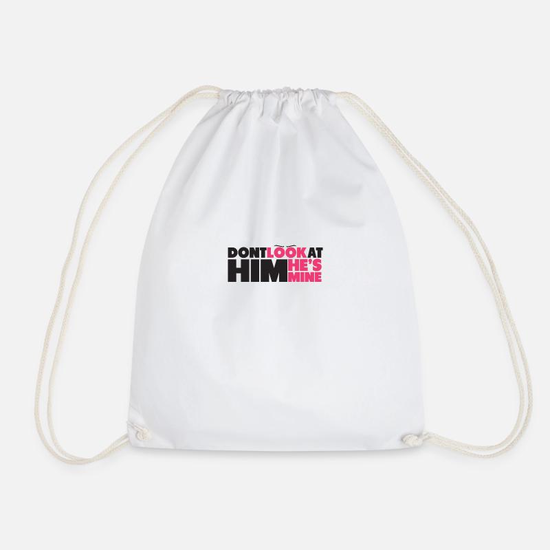 He is mine T Shirt Collection - Drawstring Bag - white