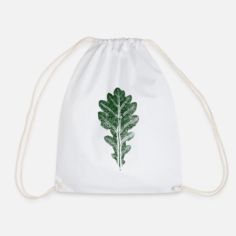 Oak Leaf / LEAF / OAK Nature & Forest - Drawstring Bag - white