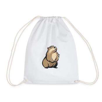 Cute Groundhog - Drawstring Bag - white - Front