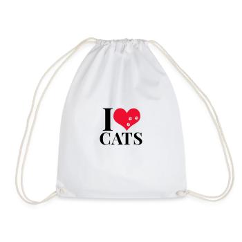J'aime les chats - Sac de sport léger - blanc - Devant