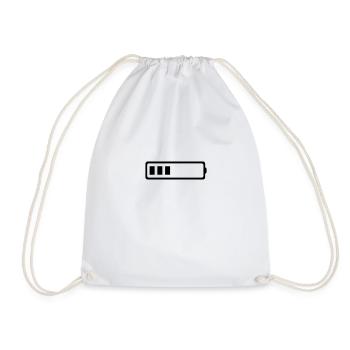 3-BATTERY - Drawstring Bag - white - Front