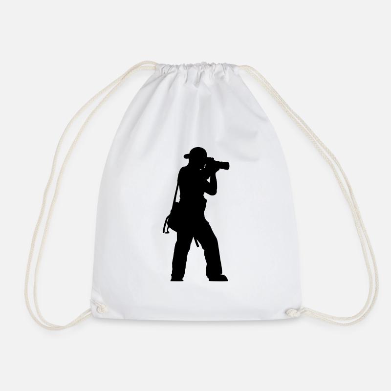 photographer - Drawstring Bag - white