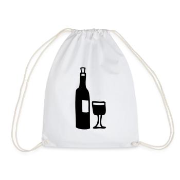 glas und flasche voll - Turnbeutel - Weiß - Vorne
