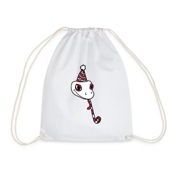 tête fete anniversaire cadeau serpent ges - Sac de sport léger - blanc - Devant