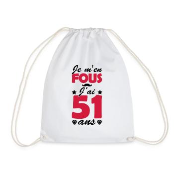 j'ai 51 ans / cadeau anniversaire 51 ans - Sac de sport léger - blanc - Devant