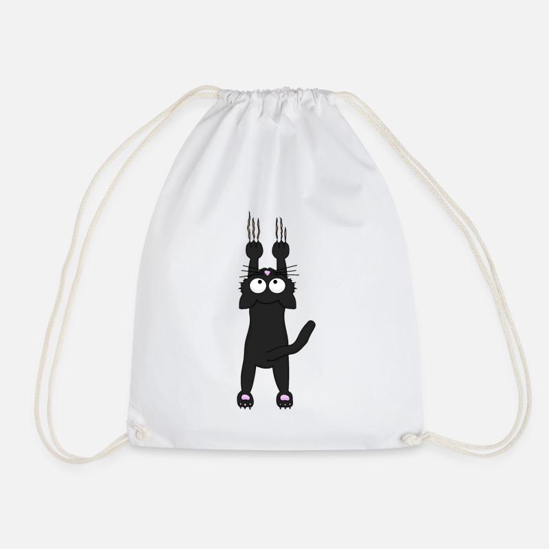 Schwarze Katze - Turnbeutel - Weiß