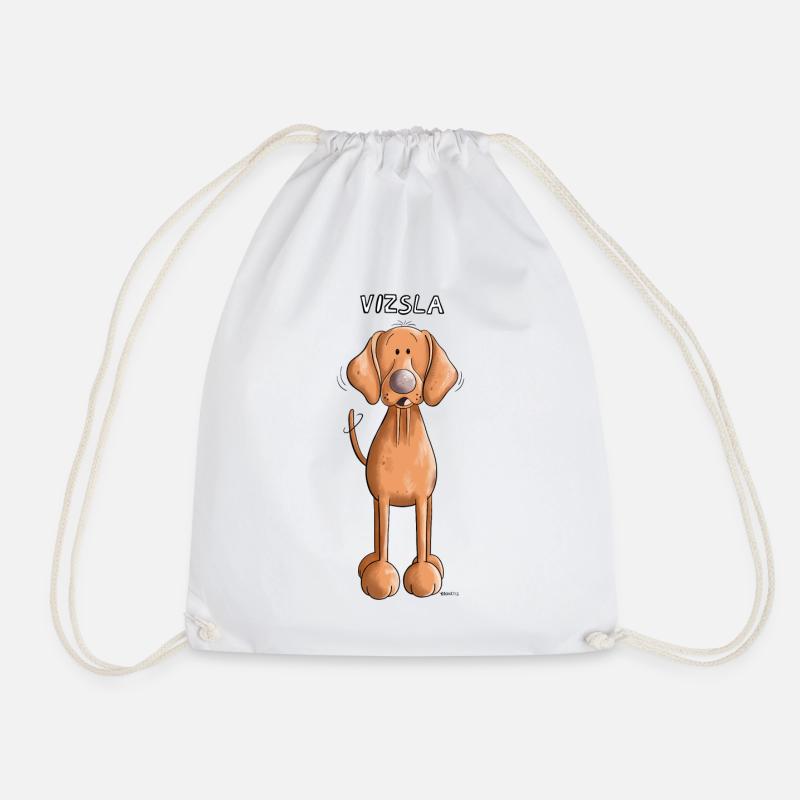 Happy Vizsla - Drawstring Bag - white