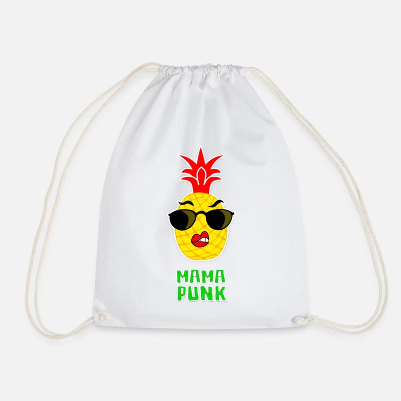 Mama Punk Ananas Mami Muttertag lustig Spruch - Turnbeutel - Weiß