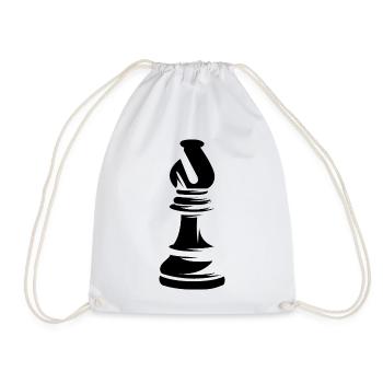 bishop bishop figure chess chess symbol vector - Drawstring Bag - white - Front