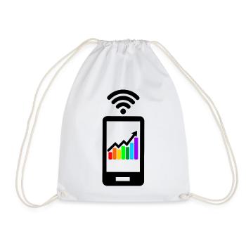 Better results colored graph in smartphone - Drawstring Bag - white - Front