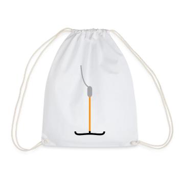 Schleppliftbügel Classic Apres Ski fun Design - Turnbeutel - Weiß - Vorne