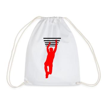OCR Grip – Hanging Bars Design - Drawstring Bag - white - Front