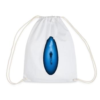 Deep Sea Diver Underwater Adventure Ocean - Drawstring Bag - white - Front