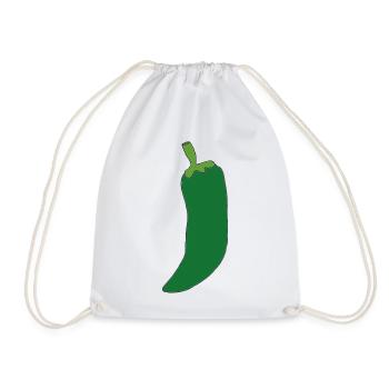 Grüne Chili Silhouette - Turnbeutel - Weiß - Vorne