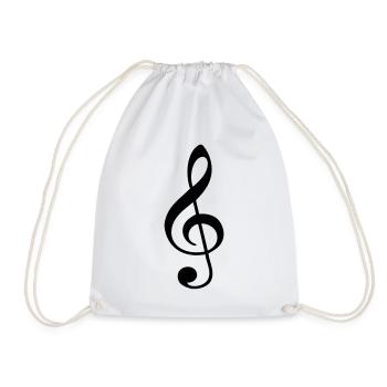Clef - Drawstring Bag - white - Front