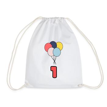 1. 1 YEAR. 1ST ANNIVERSARY. BIRTHDAY 1 YEAR - Drawstring Bag - white - Front