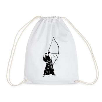 Kyudo - Japanisches Bogenschießen - Turnbeutel - Weiß - Vorne
