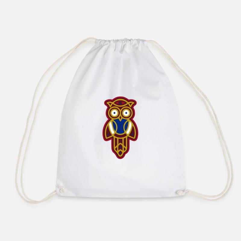 Owl of Egypt - Drawstring Bag - white