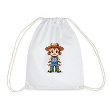 Cute Monkey Farmer - Turnbeutel - Weiß - Vorne