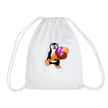 Penguin with ice sheet - Drawstring Bag - white - Front