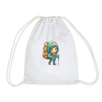 Hiking, not only for children - Drawstring Bag - white - Front