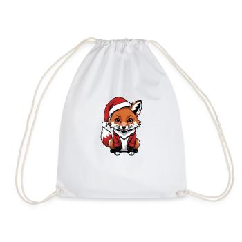 Fuchs Fox Weihnachtsmann Süß Geschenk für Frauen - Turnbeutel - Weiß - Vorne