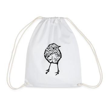 Bird - Drawstring Bag - white - Front