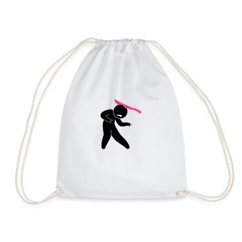 A zombie in the head with a machete - Drawstring Bag - white - Front
