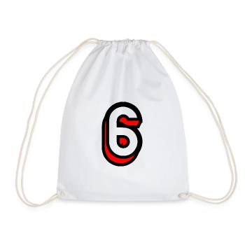 6. 6 YEARS. 6th ANNIVERSARY. BIRTHDAY 6 YEARS. SIX - Drawstring Bag - white - Front