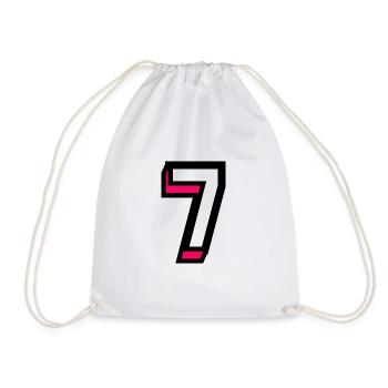 7 YEARS. 7th ANNIVERSARY. BIRTHDAY 7 YEARS. 7 - Drawstring Bag - white - Front