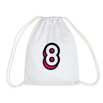 8 ANS. 8e ANNIVERSAIRE. ANNIVERSAIRE 8 ANS. 8 - Sac de sport léger - blanc - Devant