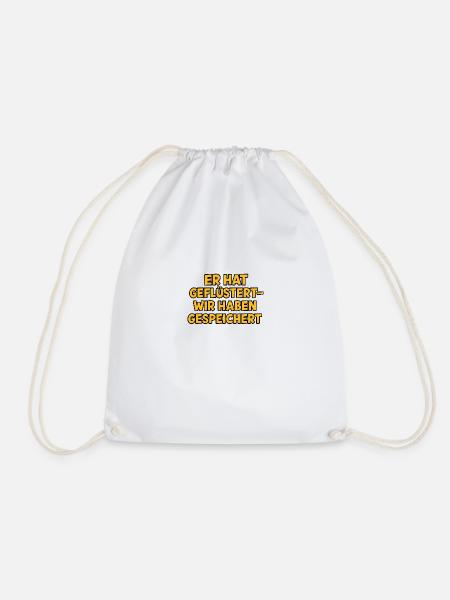 Whispered - Drawstring Bag - white