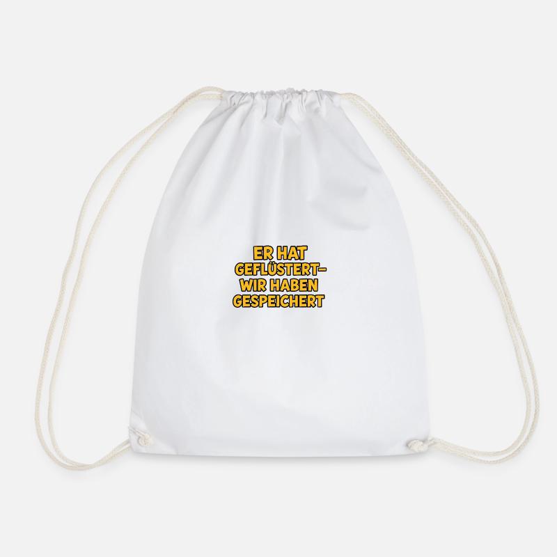 Whispered - Drawstring Bag - white