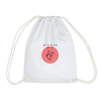 Quote Hive t-shirt, self-love - Drawstring Bag - white - Front