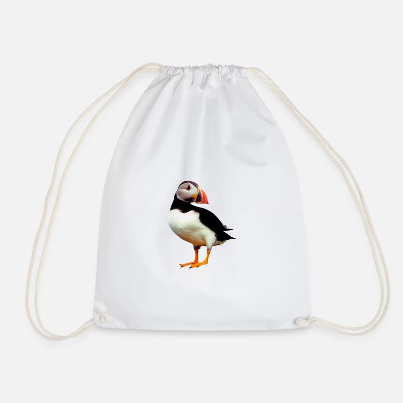 puffin - Drawstring Bag - white