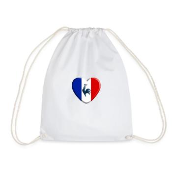 Cœur France coq - Sac de sport léger - blanc - Devant