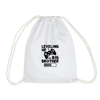 Leveling Up To Big Brother - Brother - Drawstring Bag - white - Front