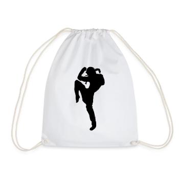Muay Thai Silhouette Kickboxen Kampfsport MMA gift - Turnbeutel - Weiß - Vorne