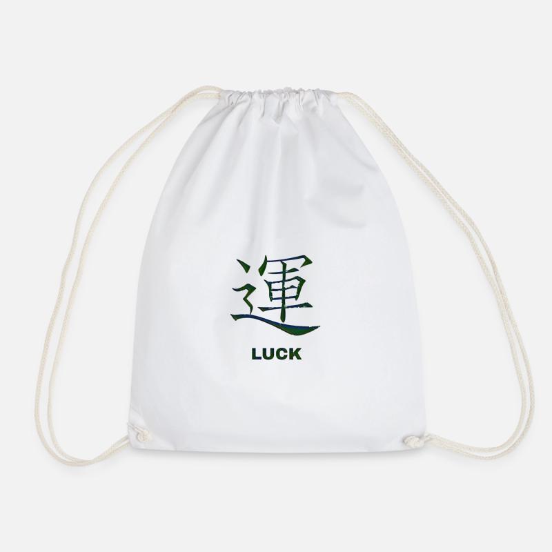 Happiness Chinese Character - Drawstring Bag - white