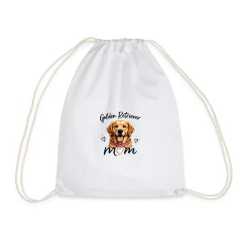 Golden Retriever Mom – Gift for Fans - Drawstring Bag - white - Front